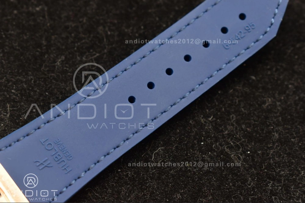 Classic Fusion 45mm SS HBF 1:1 Best Edition Blue Dial with Diamond Bezel on Blue Gummy Strap A2892