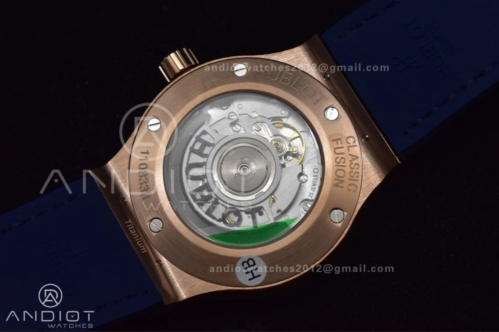 Classic Fusion 45mm SS HBF 1:1 Best Edition Blue Dial with Diamond Bezel on Blue Gummy Strap A2892