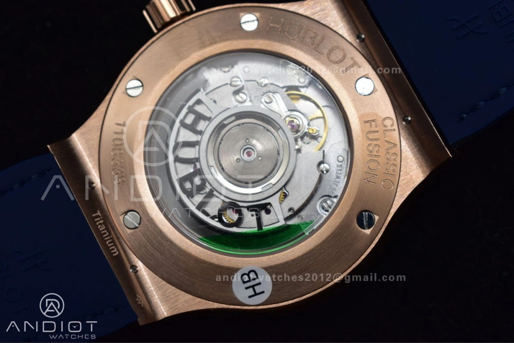 Classic Fusion 45mm SS HBF 1:1 Best Edition Blue Dial with Diamond Bezel on Blue Gummy Strap A2892