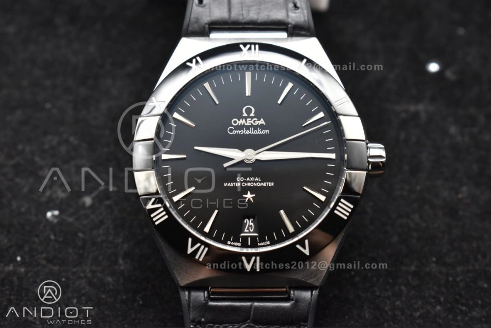 Constellation Black Ceramic SS VSF 1:1 Best Edition Black Dial on Black Gummy Strap A8900 Super Clone