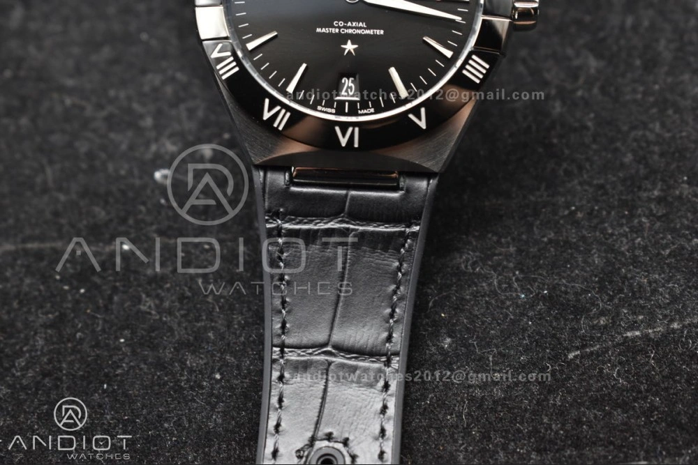 Constellation Black Ceramic SS VSF 1:1 Best Edition Black Dial on Black Gummy Strap A8900 Super Clone