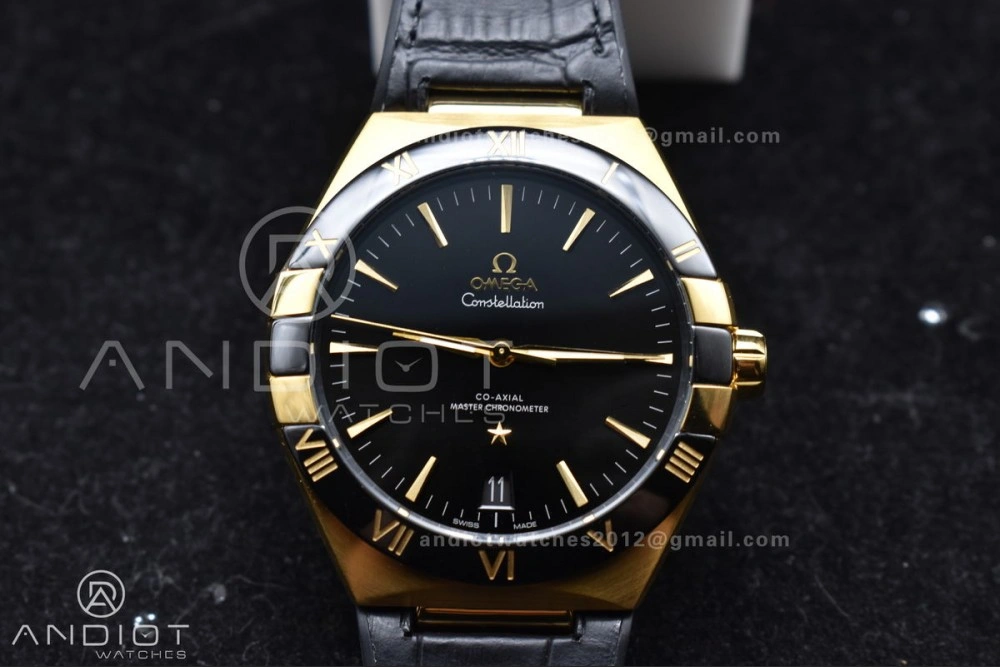 Constellation Black Ceramic YG VSF 1:1 Best Edition Black Dial on Black Gummy Strap A8900 Super Clone