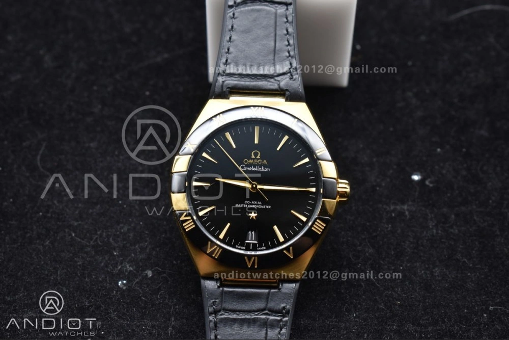 Constellation Black Ceramic YG VSF 1:1 Best Edition Black Dial on Black Gummy Strap A8900 Super Clone