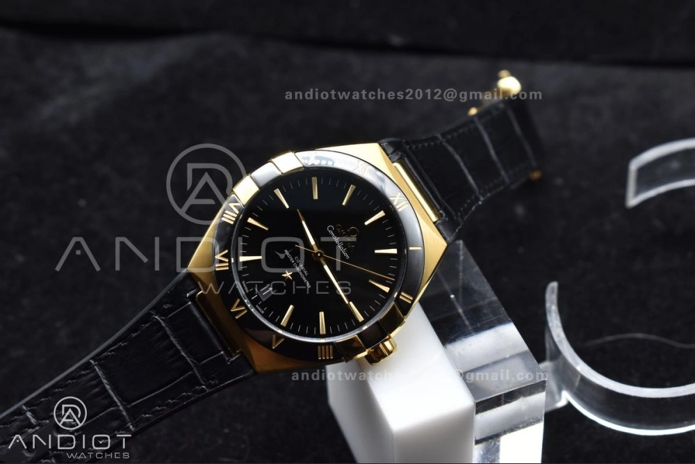 Constellation Black Ceramic YG VSF 1:1 Best Edition Black Dial on Black Gummy Strap A8900 Super Clone