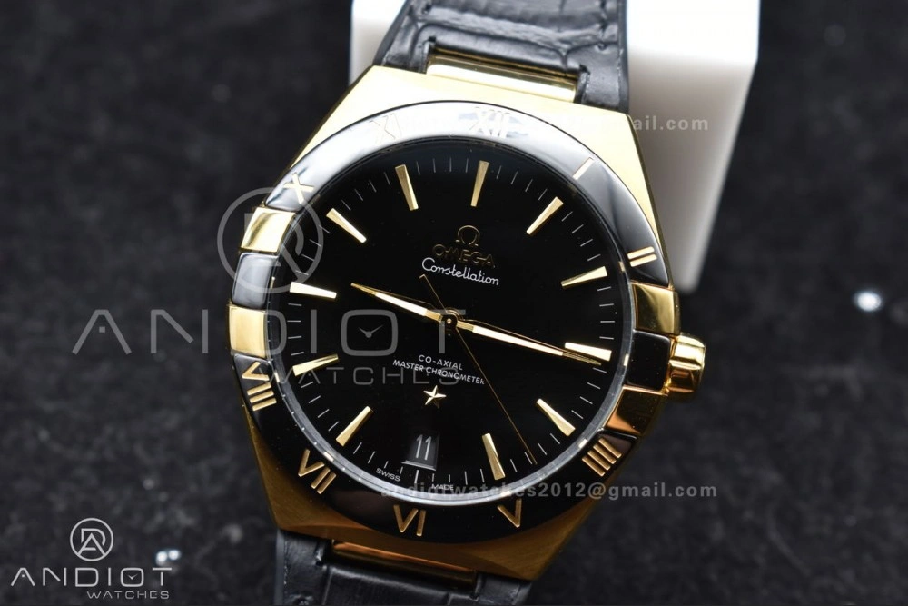 Constellation Black Ceramic YG VSF 1:1 Best Edition Black Dial on Black Gummy Strap A8900 Super Clone