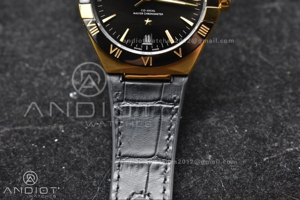 Constellation Black Ceramic YG VSF 1:1 Best Edition Black Dial on Black Gummy Strap A8900 Super Clone