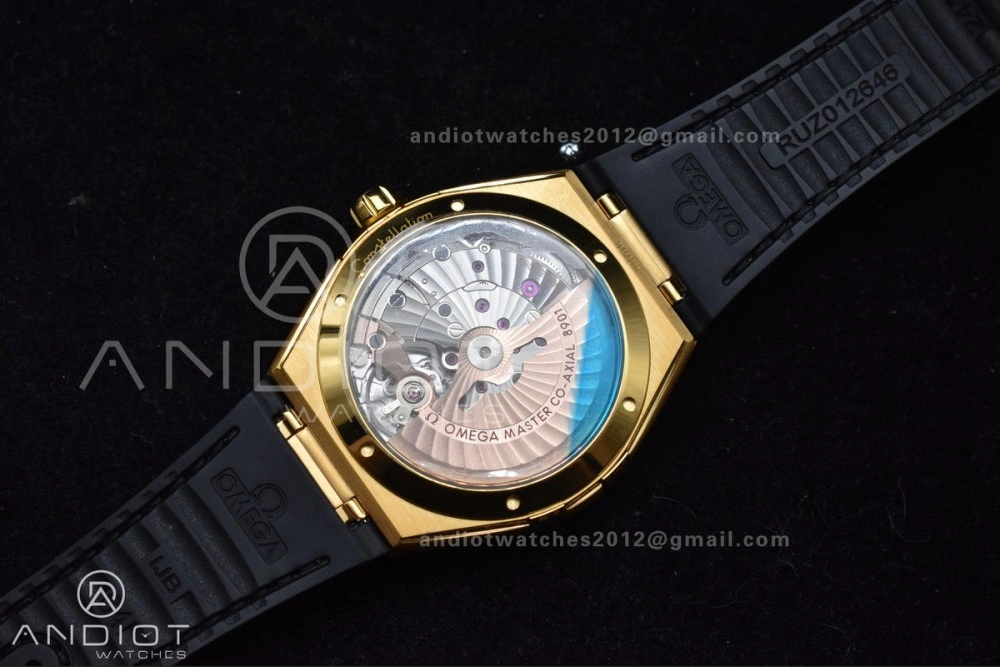 Constellation Black Ceramic YG VSF 1:1 Best Edition Black Dial on Black Gummy Strap A8900 Super Clone