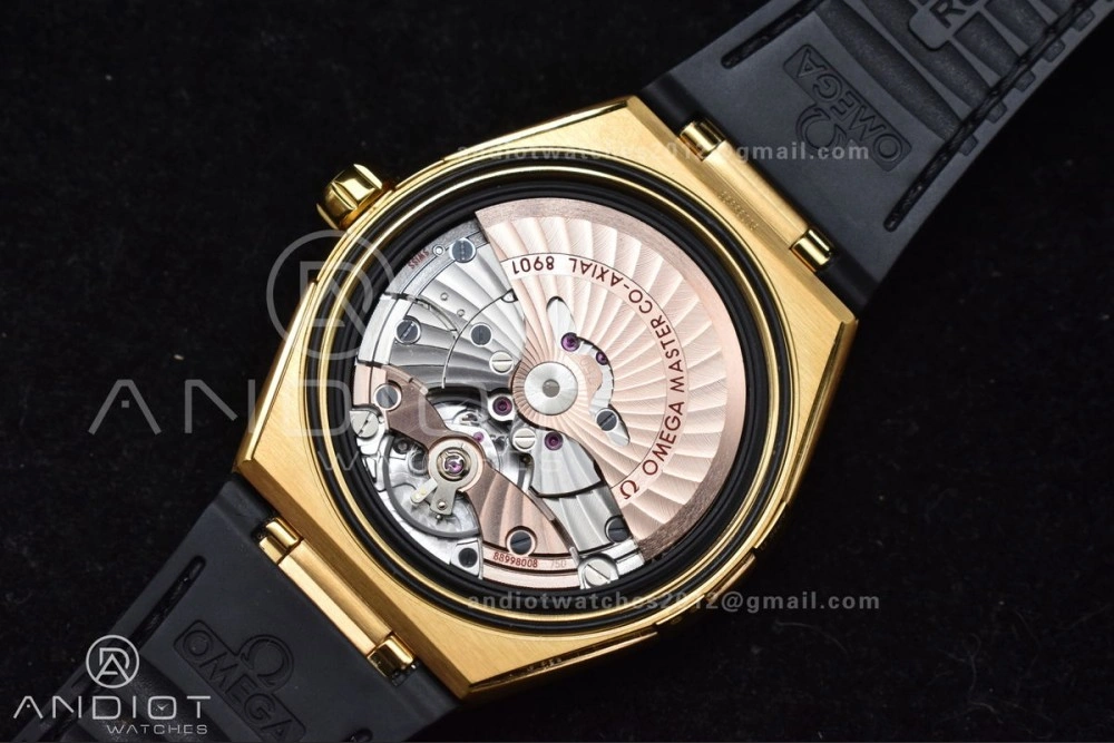 Constellation Black Ceramic YG VSF 1:1 Best Edition Black Dial on Black Gummy Strap A8900 Super Clone