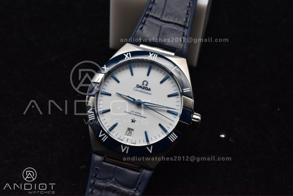 Constellation Blue Ceramic SS VSF 1:1 Best Edition White Dial on Blue Gummy Strap A8900 Super Clone