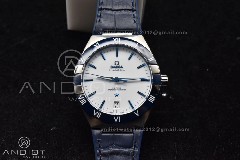 Constellation Blue Ceramic SS VSF 1:1 Best Edition White Dial on Blue Gummy Strap A8900 Super Clone