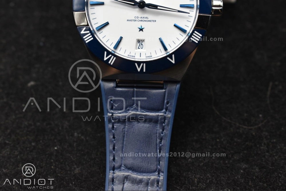 Constellation Blue Ceramic SS VSF 1:1 Best Edition White Dial on Blue Gummy Strap A8900 Super Clone