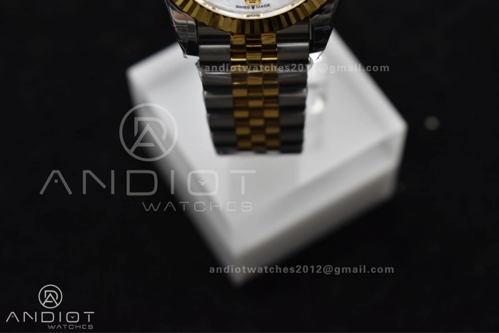 DateJust 31 Ladies 278271 GSF 316L Steel MOP Diamond Dial On YG President Bracelet