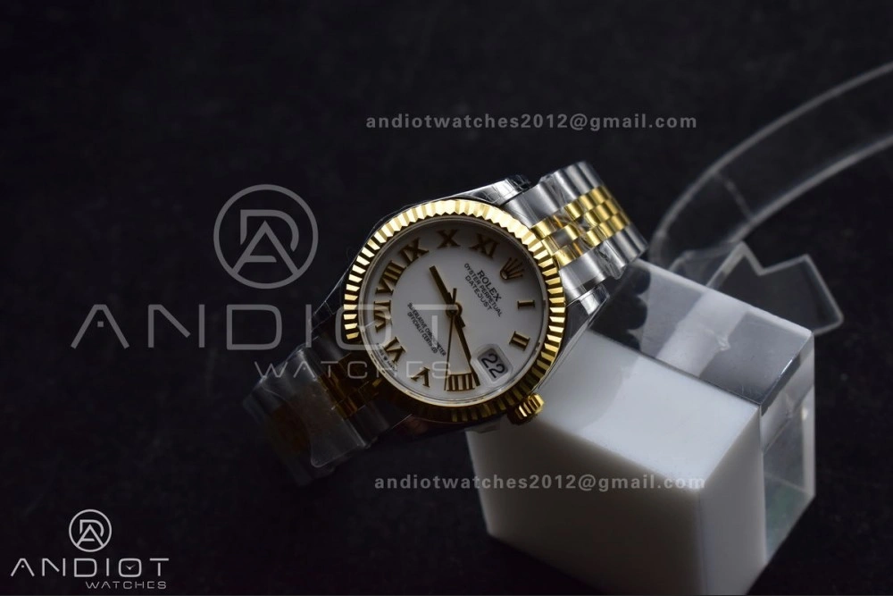 DateJust 31 Ladies 278271 GSF 316L Steel White Dial Roman Markers on YG President Bracelet