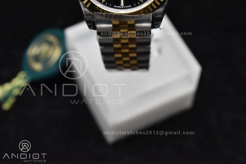 DateJust 31 Ladies 278273 GSF 316L Steel Black Dial Stick Markers on YG President Bracelet