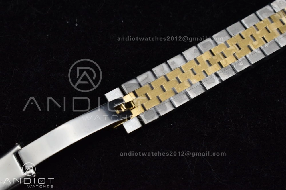 DateJust 31 Ladies 278273 GSF 316L Steel Gold Dial Stick Markers On YG President Bracelet