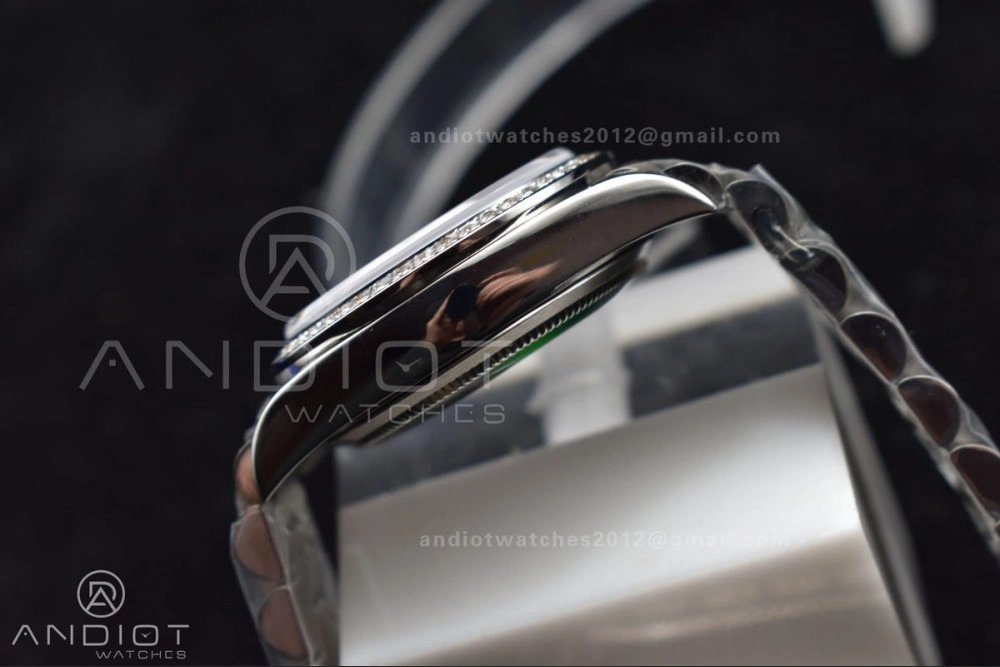 DateJust 31 Ladies 278289 BPF 316L Steel Diamonds Bezel Purple Dial Roman Markers on President Style Bracelet