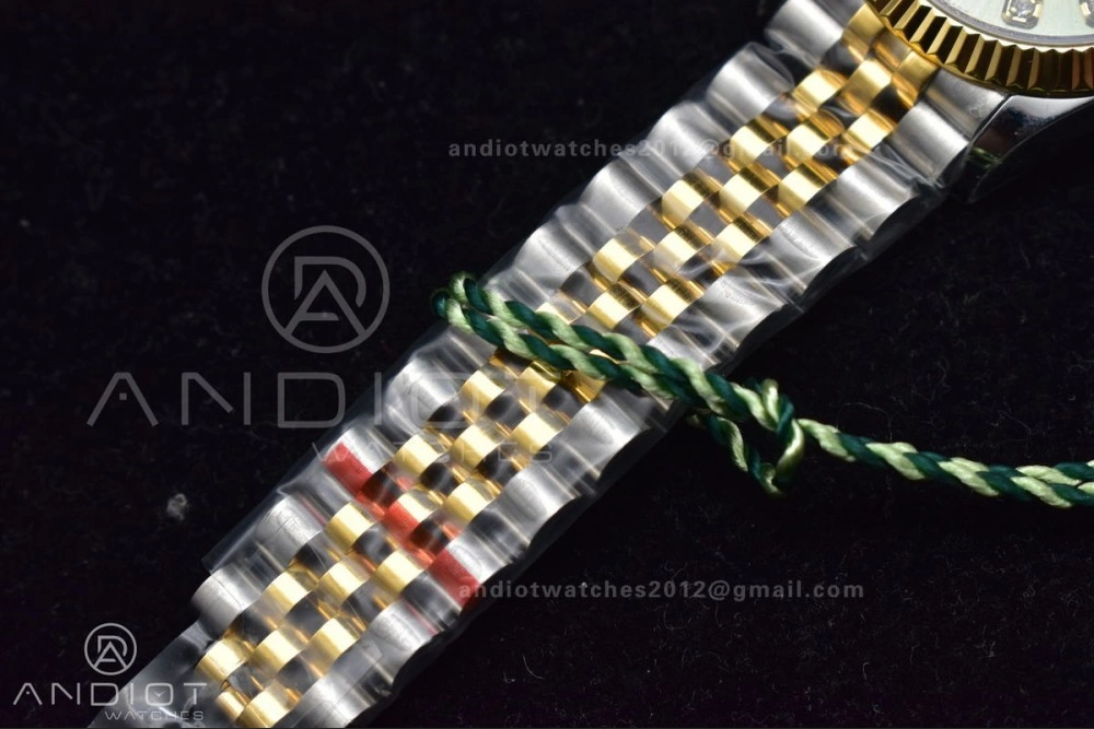 DateJust 31 Ladies 278289 WF 316L Steel Green Dial Fluted Bezel and Markers on President Syle Bracelet