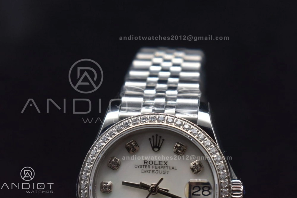 DateJust 31 Ladies 278289 WF 316L Steel White Dial Fluted Bezel On President Syle Bracelet