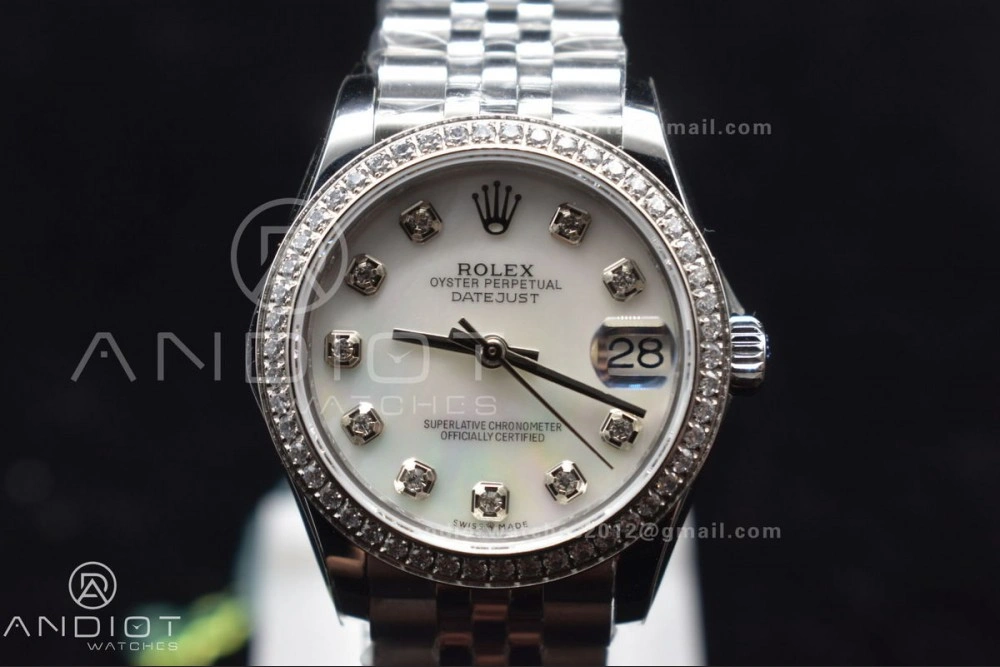 DateJust 31 Ladies 278289 WF 316L Steel White Dial Fluted Bezel On President Syle Bracelet