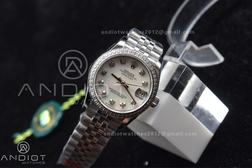 DateJust 31 Ladies 278289 WF 316L Steel White Dial Fluted Bezel On President Syle Bracelet