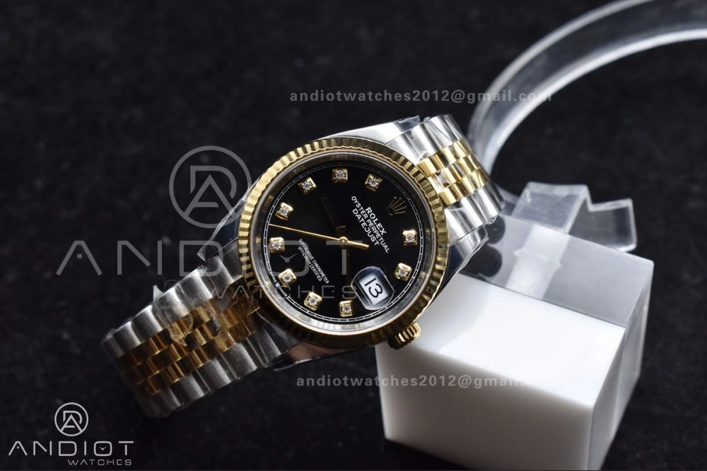 DateJust 36 126233 Clean 1:1 Best Edition 904L Steel Black Diamonds Dial on SS YG Jubilee Bracelet VR3235