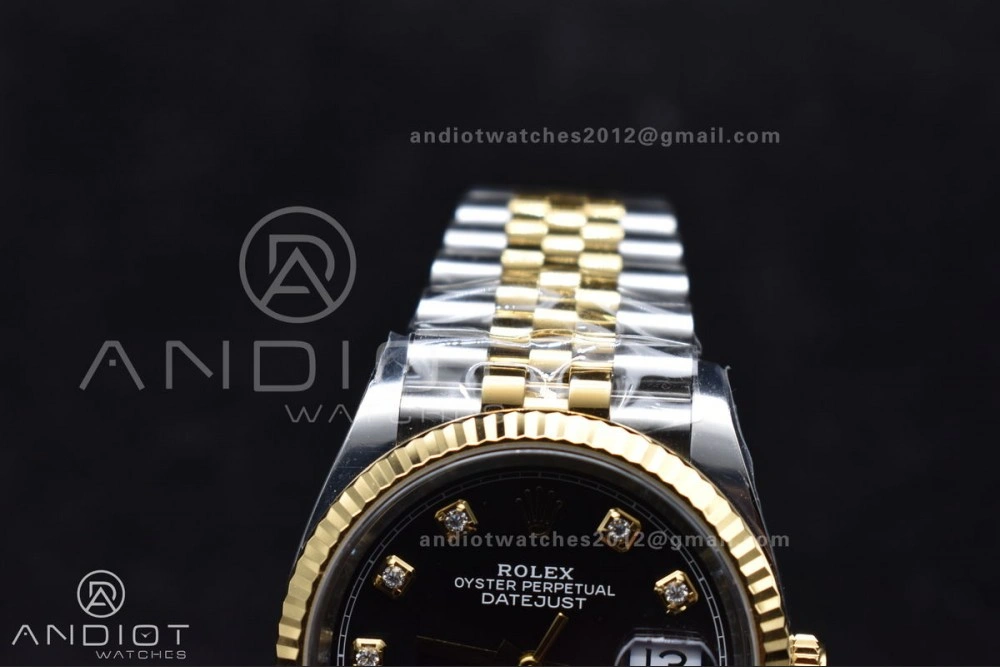 DateJust 36 126233 Clean 1:1 Best Edition 904L Steel Black Diamonds Dial on SS YG Jubilee Bracelet VR3235
