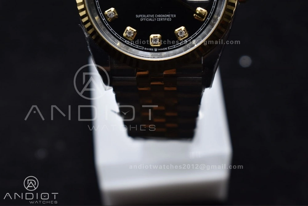 DateJust 36 126233 Clean 1:1 Best Edition 904L Steel Black Diamonds Dial on SS YG Jubilee Bracelet VR3235