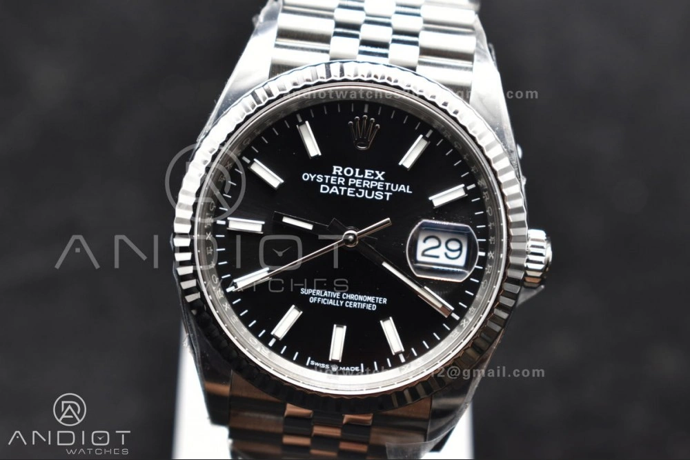 DateJust 36 126234 Clean 1:1 Best Edition 904L Steel Black Stick Dial on Jubilee Bracelet VR3235