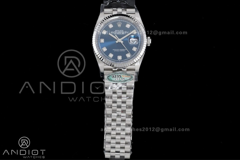 DateJust 36 126234 Clean 1:1 Best Edition 904L Steel Blue Diamonds Dial on Jubilee Bracelet SH3235