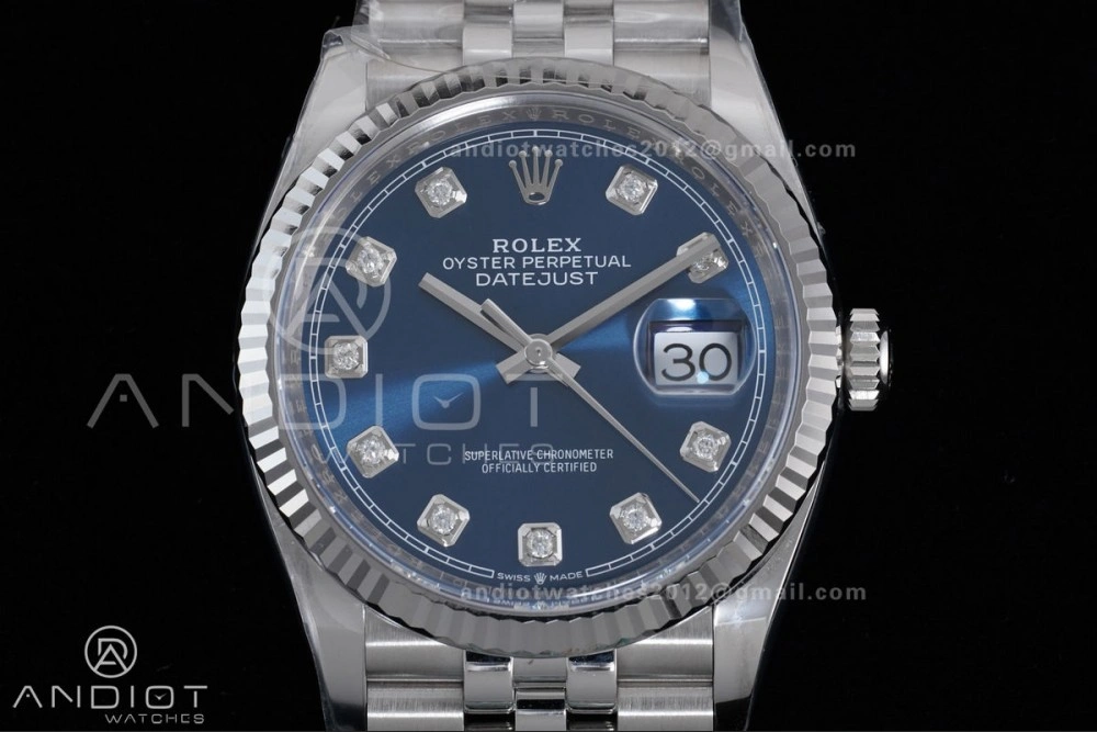 DateJust 36 126234 Clean 1:1 Best Edition 904L Steel Blue Diamonds Dial on Jubilee Bracelet SH3235