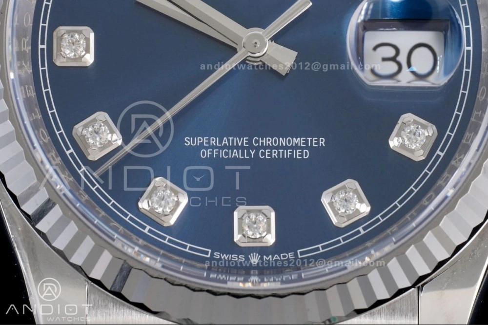 DateJust 36 126234 Clean 1:1 Best Edition 904L Steel Blue Diamonds Dial on Jubilee Bracelet SH3235