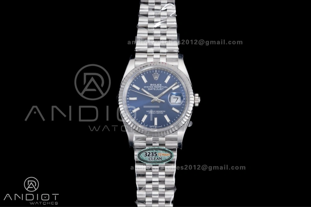 DateJust 36 126234 Clean 1:1 Best Edition 904L Steel Blue Stick Dial on Jubilee Bracelet SH3235