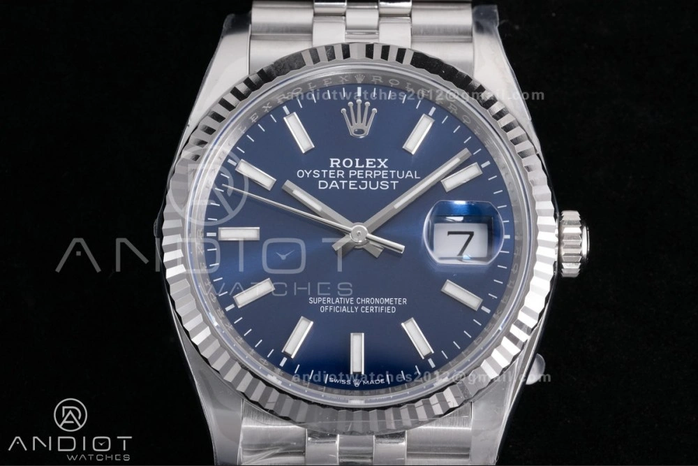 DateJust 36 126234 Clean 1:1 Best Edition 904L Steel Blue Stick Dial on Jubilee Bracelet SH3235