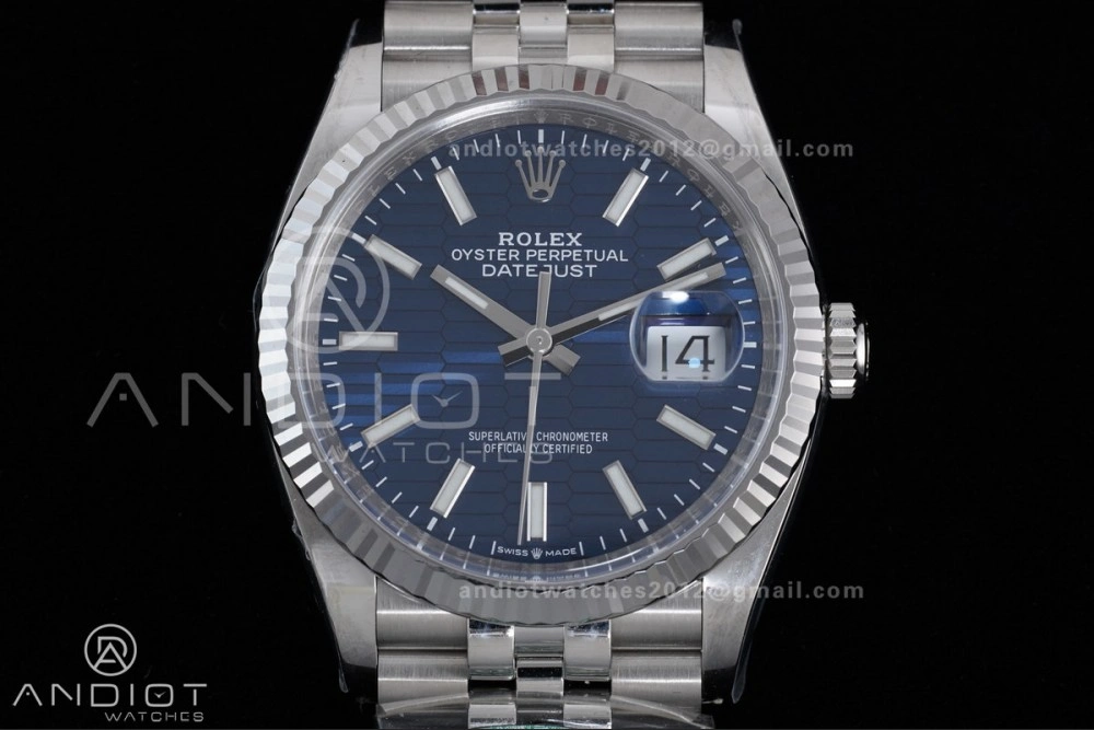 DateJust 36 126234 Clean 1:1 Best Edition 904L Steel Blue Texted Dial on Jubilee Bracelet SH3235