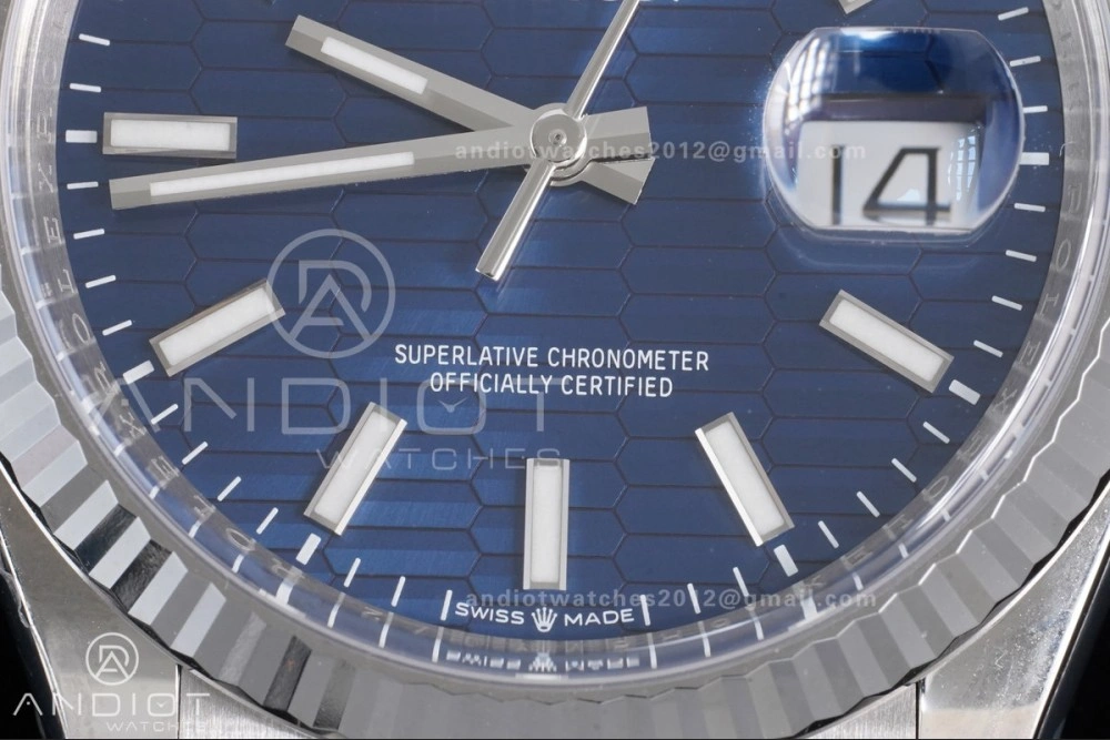 DateJust 36 126234 Clean 1:1 Best Edition 904L Steel Blue Texted Dial on Jubilee Bracelet SH3235