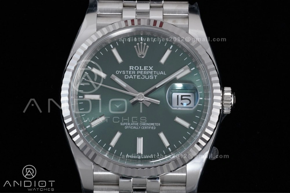 DateJust 36 126234 Clean 1:1 Best Edition 904L Steel Green Stick Dial on Jubilee Bracelet SH3235