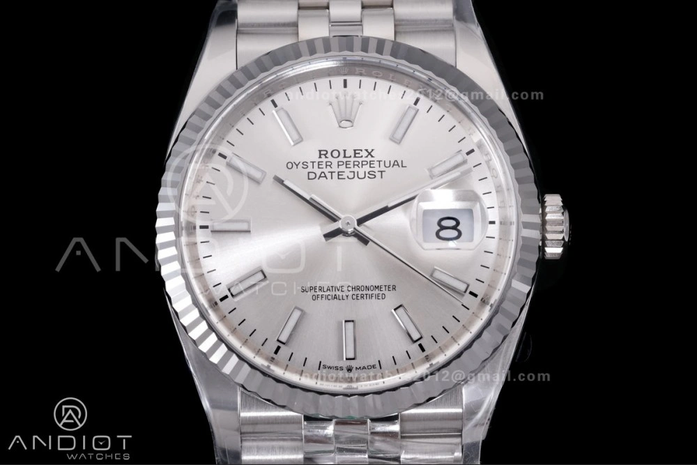 DateJust 36 126234 Clean 1:1 Best Edition 904L Steel Silver Stick Dial on Jubilee Bracelet SH3235