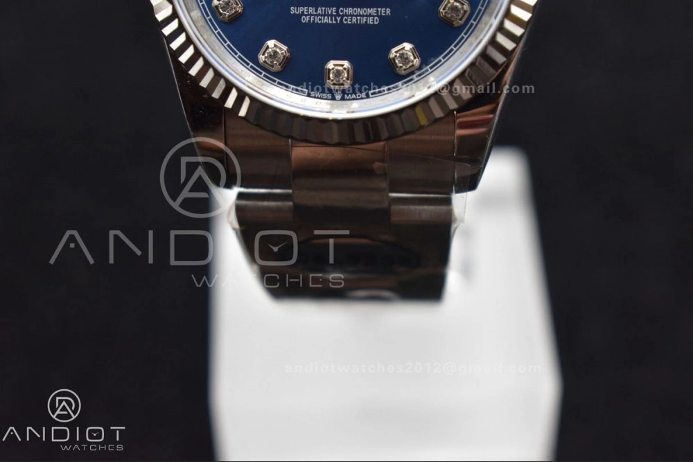 DateJust 36 DIWF 1:1 Best Edition 904L Steel Blue Diamonds Dial on Oyster Bracelet SA3235