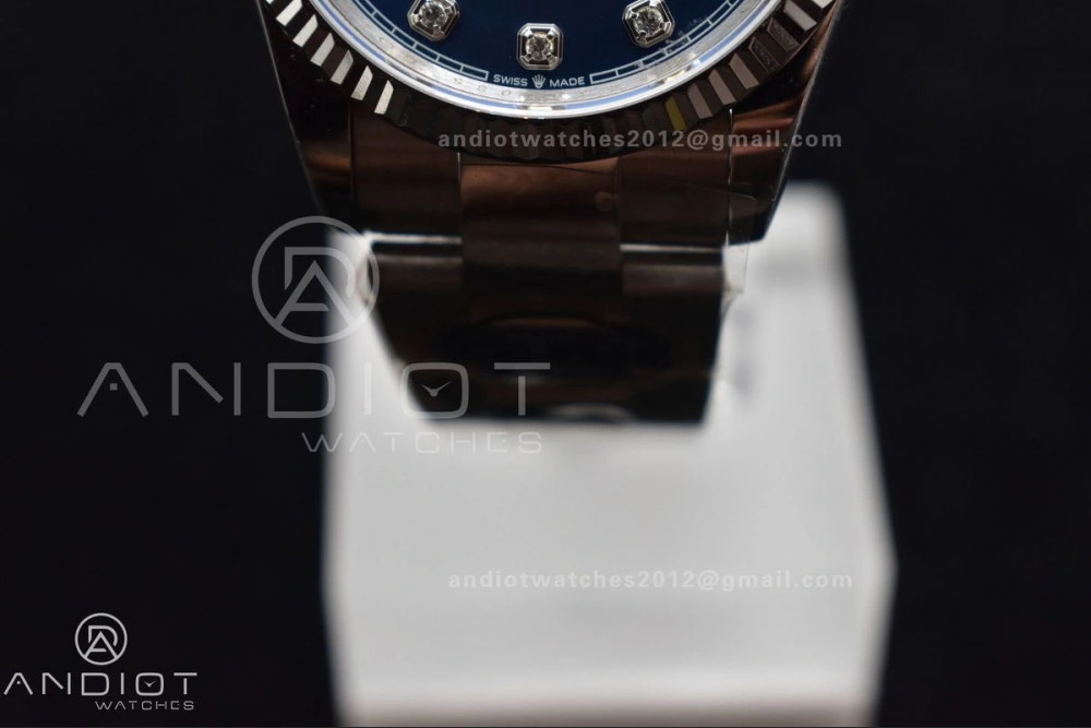 DateJust 36 DIWF 1:1 Best Edition 904L Steel Blue Diamonds Dial on Oyster Bracelet SA3235
