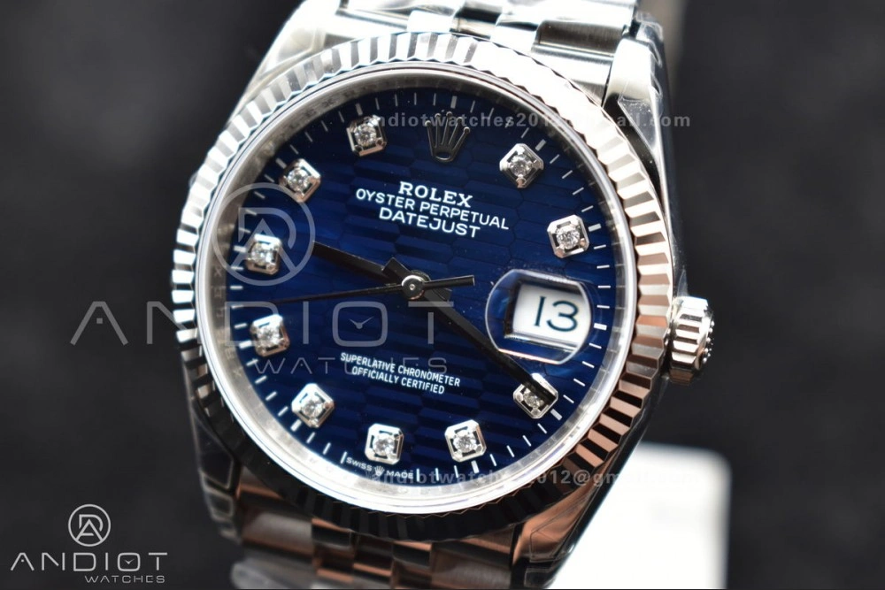 DateJust 36 SS 126234 VSF 1:1 Best Edition 904L Steel Blue Diamond Dial On Jubilee Bracelet VS3235