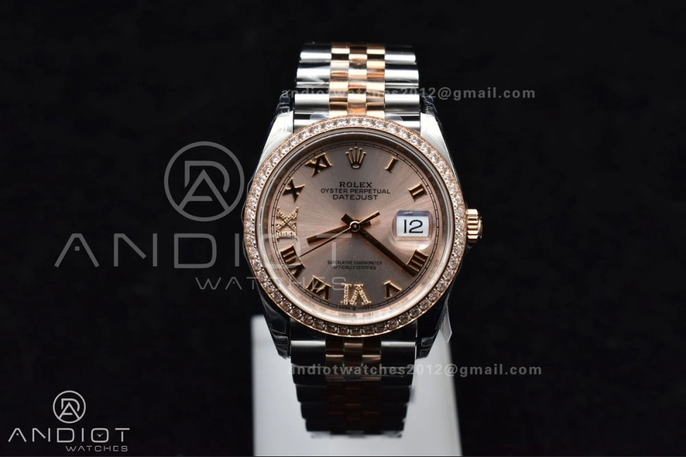 DateJust 36 SS 126281rbr VSF 1:1 Best Edition 904L Steel RG Roman Dial on Jubilee Bracelet VS3235