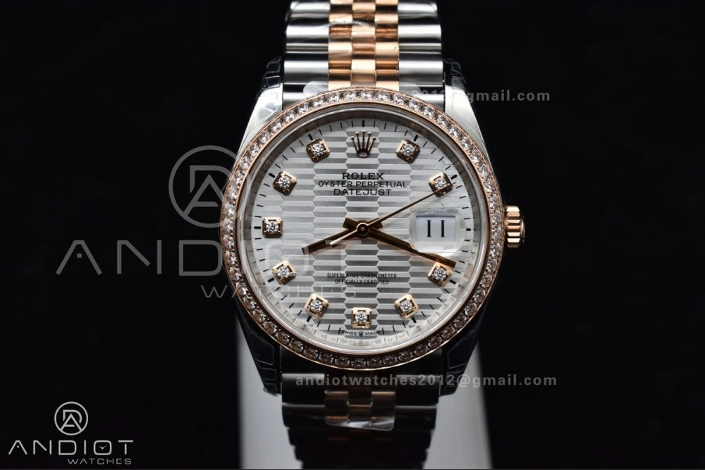 DateJust 36 SS 126281rbr VSF 1:1 Best Edition 904L Steel Silver Textured Dial on Jubilee Bracelet VS3235