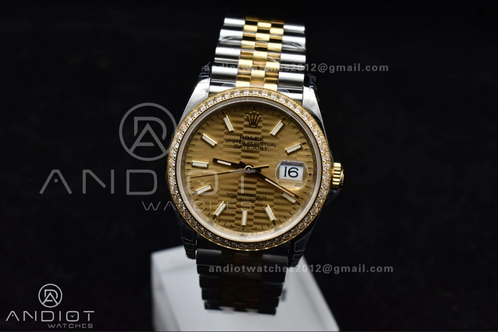 DateJust 36 SS 126283rbr VSF 1:1 Best Edition 904L Steel YG Textured Dial on Jubilee Bracelet VS3235