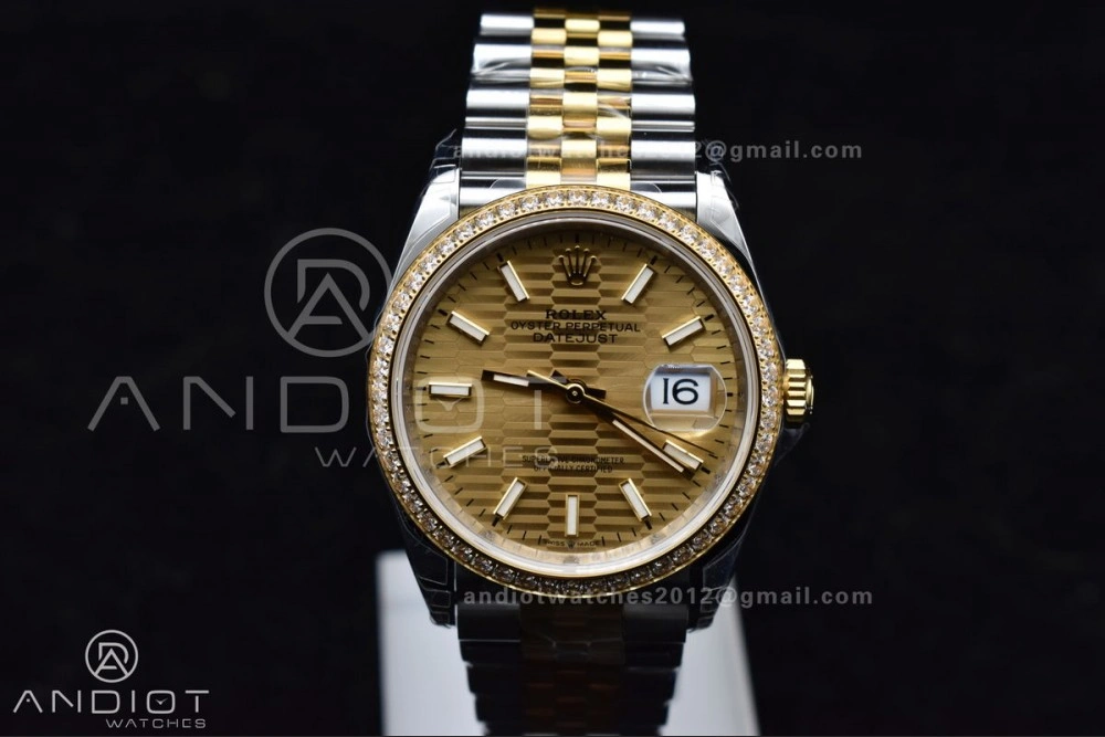 DateJust 36 SS 126283rbr VSF 1:1 Best Edition 904L Steel YG Textured Dial on Jubilee Bracelet VS3235