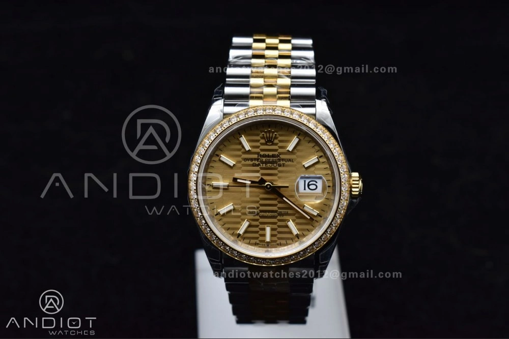 DateJust 36 SS 126283rbr VSF 1:1 Best Edition 904L Steel YG Textured Dial on Jubilee Bracelet VS3235