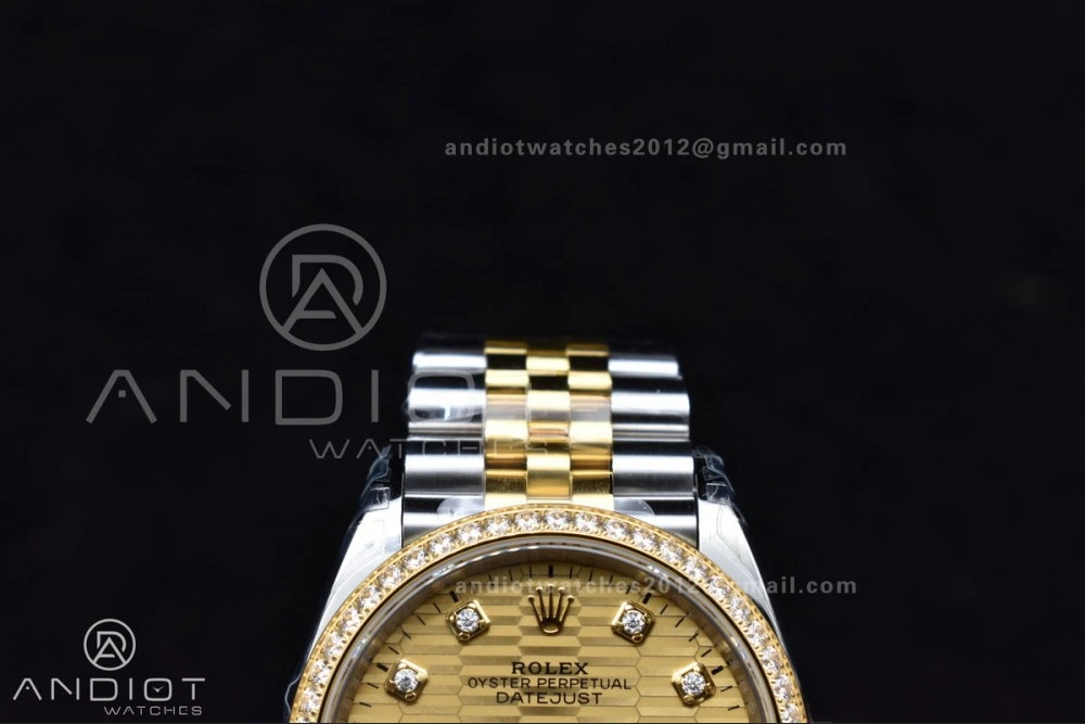 DateJust 36 SS 126283rbr VSF 1:1 Best Edition 904L Steel YG Textured Diamonds Dial on Jubilee Bracelet VS3235