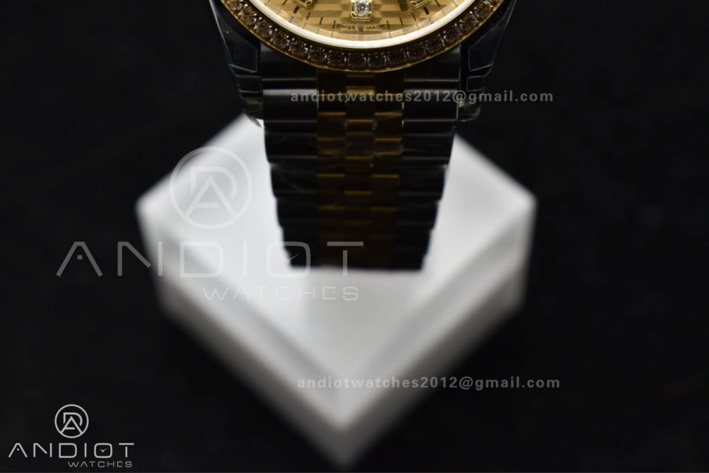 DateJust 36 SS 126283rbr VSF 1:1 Best Edition 904L Steel YG Textured Diamonds Dial on Jubilee Bracelet VS3235