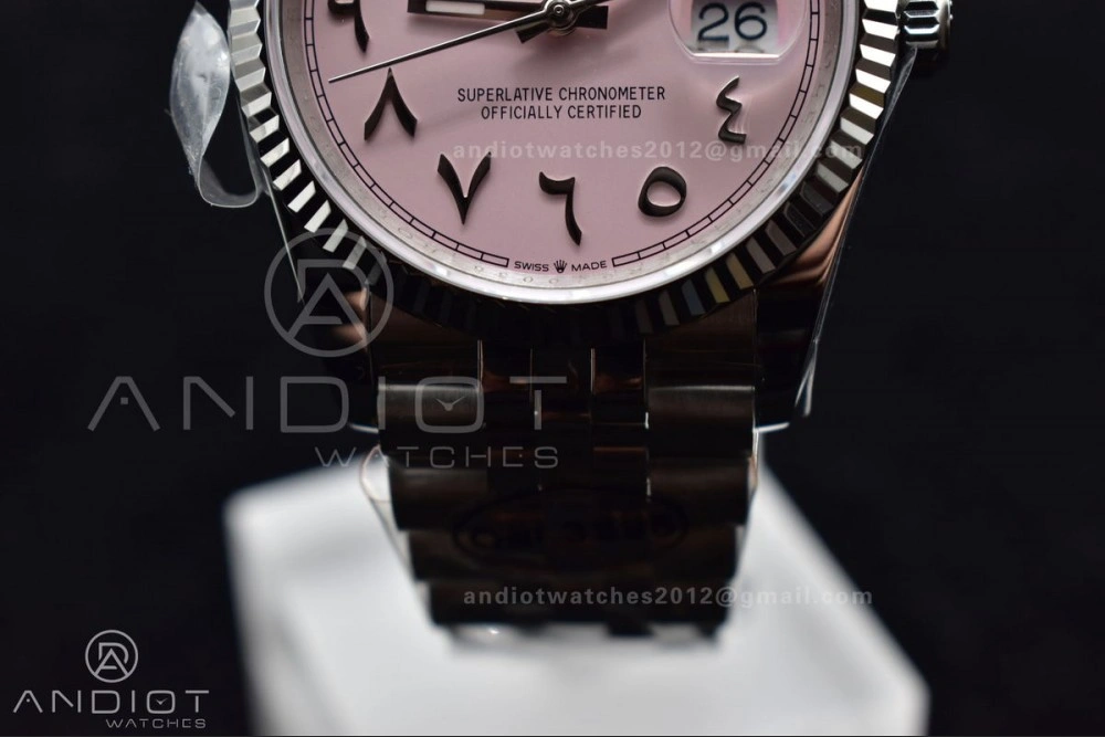 DateJust 36 SS DIWF 1:1 Best Edition 904L Steel Pink Arabic Dial on Jubilee Bracelet SA3235