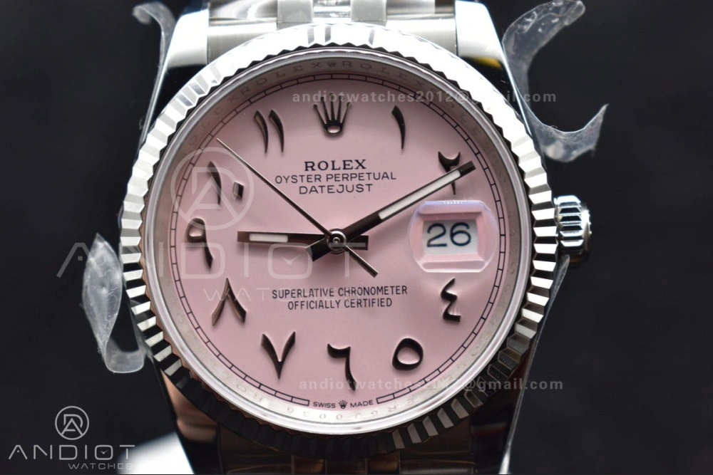 DateJust 36 SS DIWF 1:1 Best Edition 904L Steel Pink Arabic Dial on Jubilee Bracelet SA3235