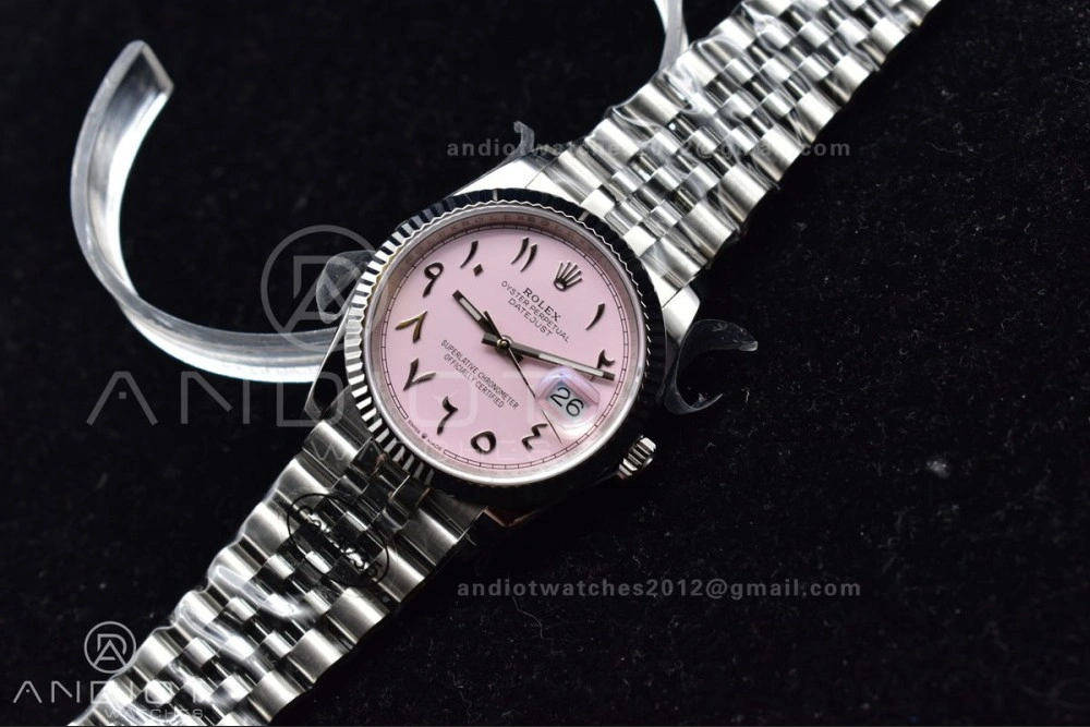 DateJust 36 SS DIWF 1:1 Best Edition 904L Steel Pink Arabic Dial on Jubilee Bracelet SA3235